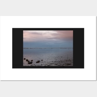 Rocks and sea breakers off the Frisian coast, Netherlands Posters and Art